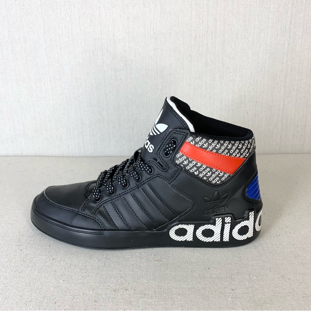 Adidas~Men’s Originals Hardcourt Hi Black Active Red, Blue Athletic Shoes~Sz‎ 8